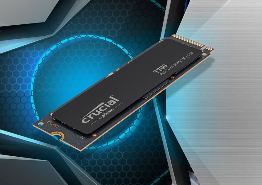 Crucial T700 PCIE GEN5 NVME M.2 Speed up to 11,800MB/s Internal Solid State Drive Crucial T700 PCIE GEN5 NVME M.2 Speed up to 11,800MB/s Internal Solid State Drive